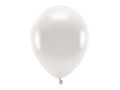 Øko balloner, Metallic Perlehvid 30 cm | 10 stk.