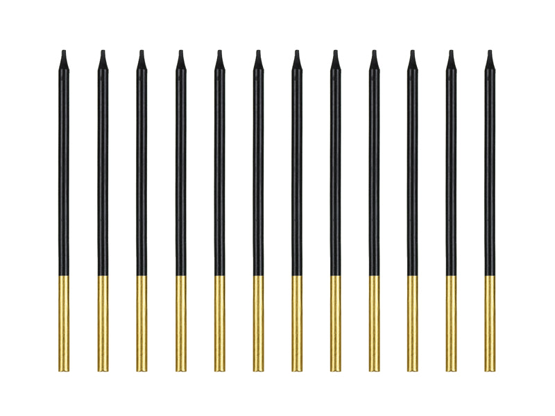 Fødselsdagslys, Sort 14 cm | 12 stk.