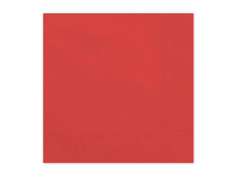 Papirservietter, Mørkerød 33x33 cm | 20 stk.