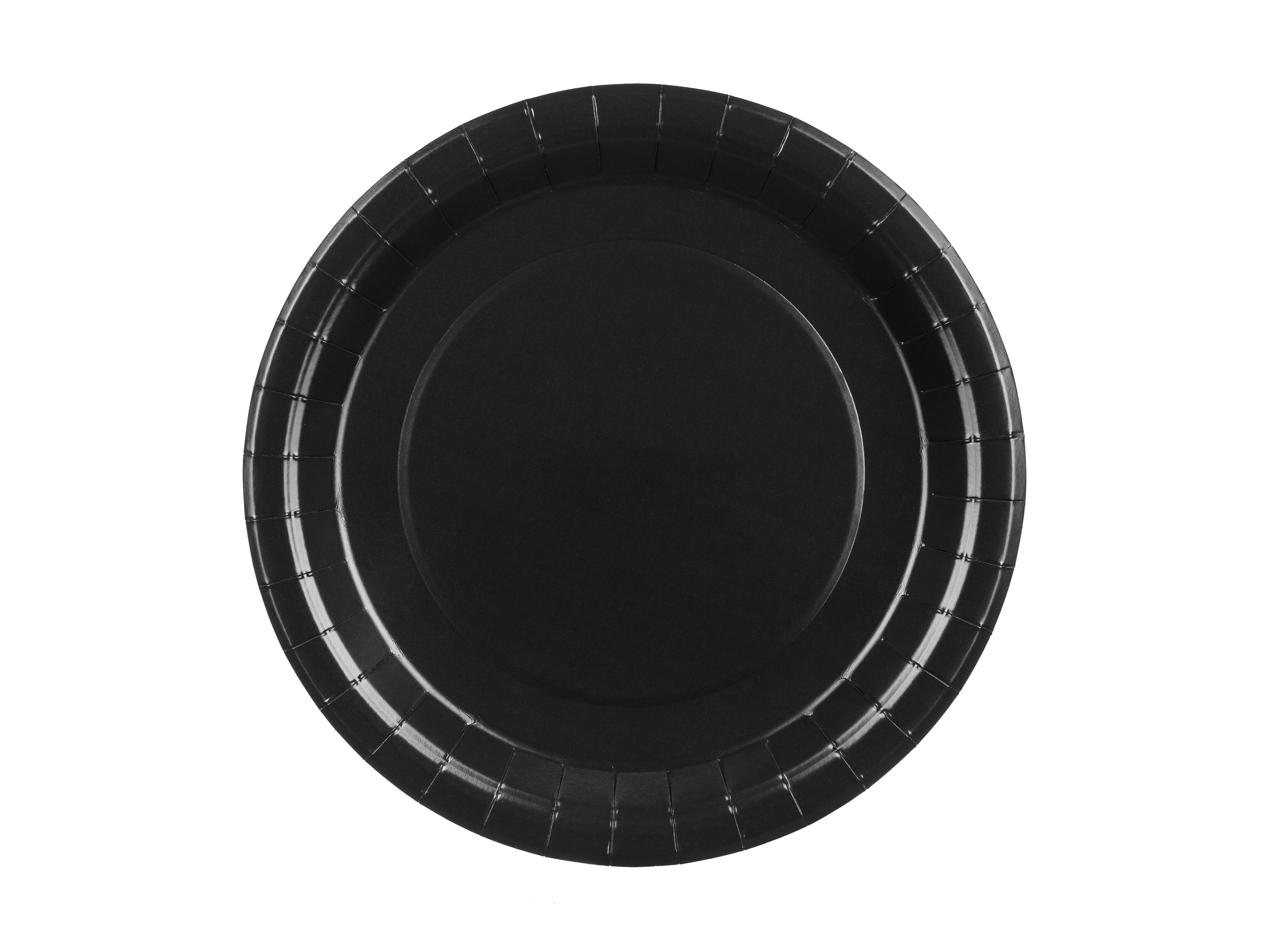 Paptallerkner, Sort 23 cm | 6 stk.